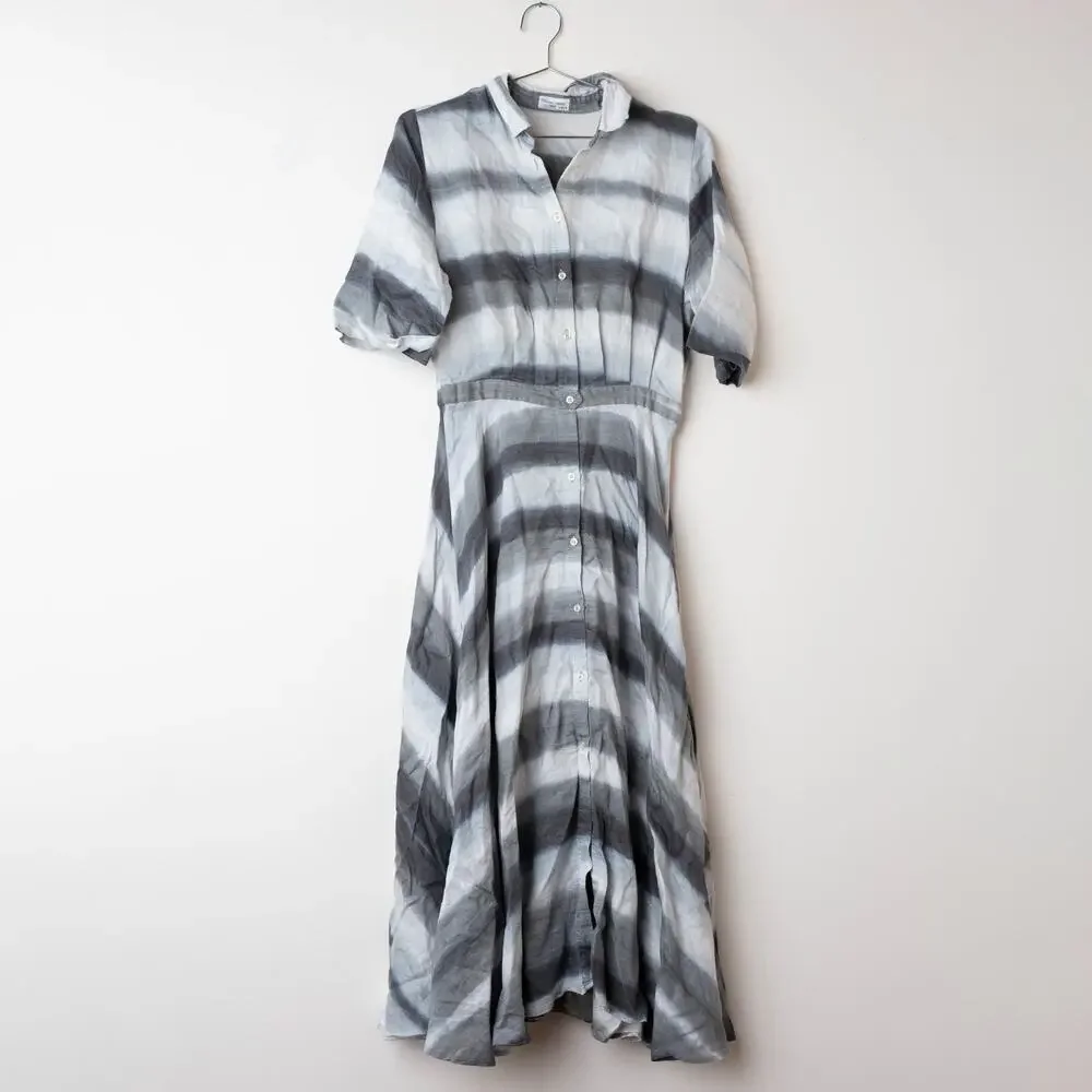 Officine Générale Nadia Grey Striped Dress - Size M